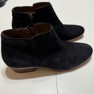 SAM EDELMAN Petty Black Suede Ankle Bootie Women’s Size 9.5